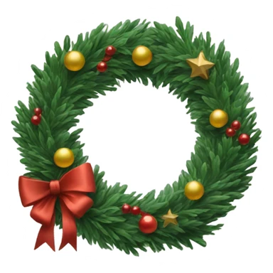 Realistic Cristmas wreath  sticker