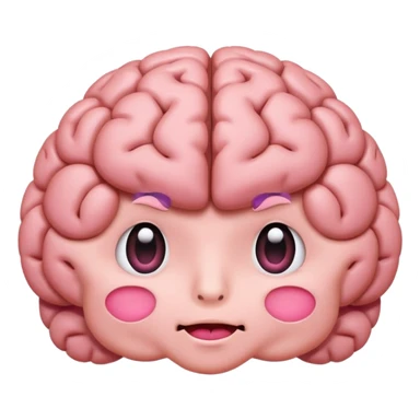 brain with cute face sticker