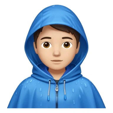 rain poncho blue sticker