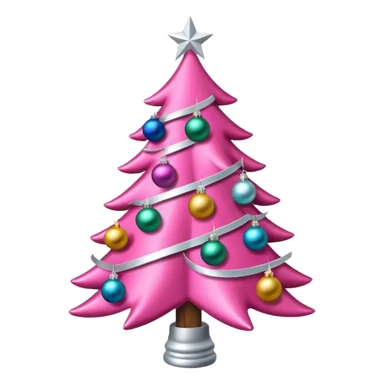 pink christmas tree sticker