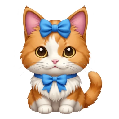 Cute Cat with blue bow sticker