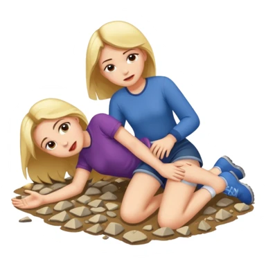 a foot crushing a girl's head on the ground sticker