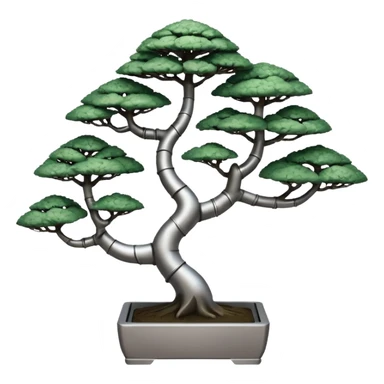 standing slanted bonsai trees rack made from titanium  sticker