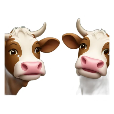 Three cute cows drinking wine sticker