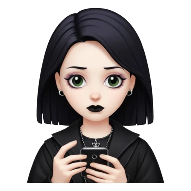 goth scrolling on  phone sticker