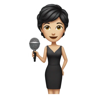 wedding host woman with microphone and short black hair sticker