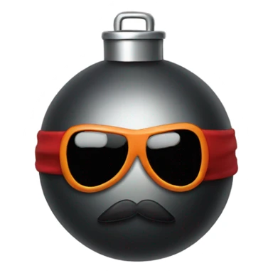 Bomb with mustache  sticker