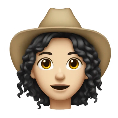 Black hair pale skin cowgirl  sticker