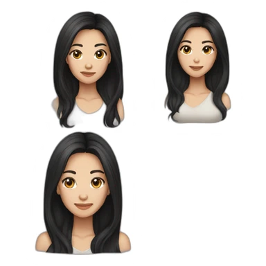 Whitney Lau woman long dark hair sticker