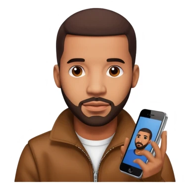 Drake using an iPhone sticker