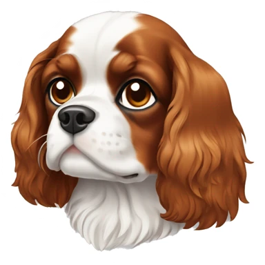 Cavalier King Charles Spaniel dog in white and brown color sticker