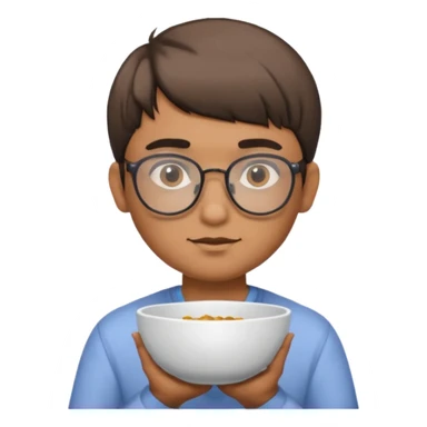 Indian guy with glasses and a bowl cut sticker