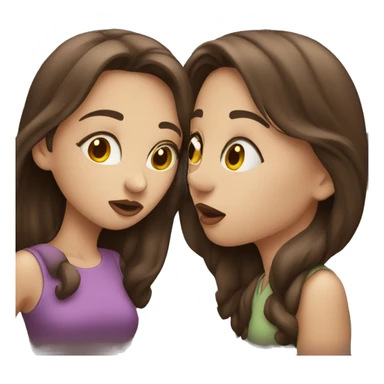 two brunette kissing  sticker