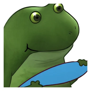 Frogs surfing slimy sticker