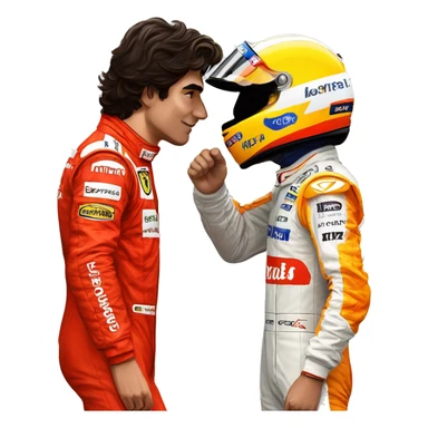 Carlos sainz from ferrari kissing lando Norris from mclaren sticker