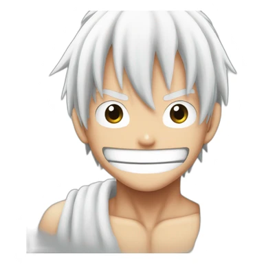 Luffy face gear 5 white hair sticker