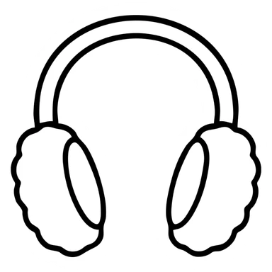 white winter ear muffs, detailed illustration sticker