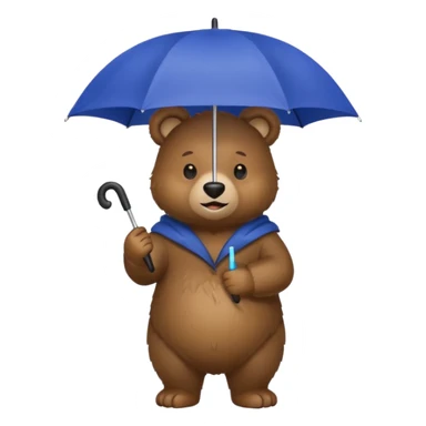 Bear with umbrella  sticker