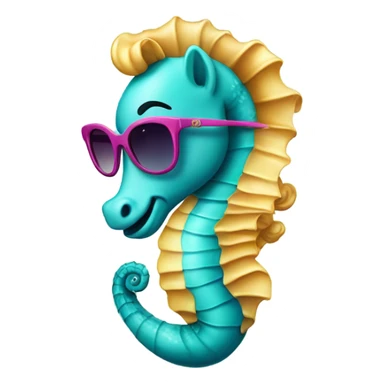 Girl Seahorse with sunglasses  sticker
