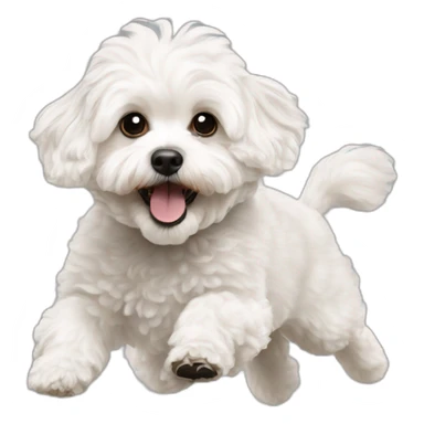 a white maltipoo jump sticker