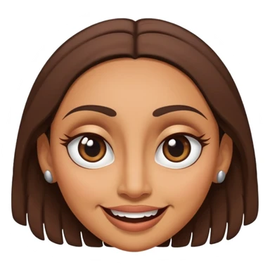 brown Maori female face doing a female pukana, big eyes and upside down smile sticker