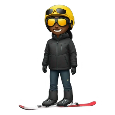 Un garçon noir à das lunettes de ski sticker