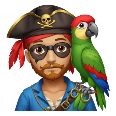 pirate and parrot sticker