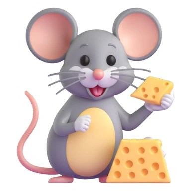 cartoon mouse jerry eating cheese sticker
