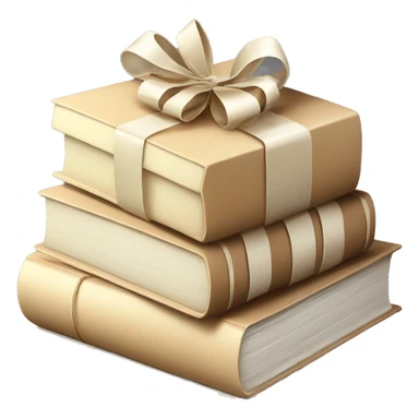 a stack of beautiful beige books with a gift white sticker