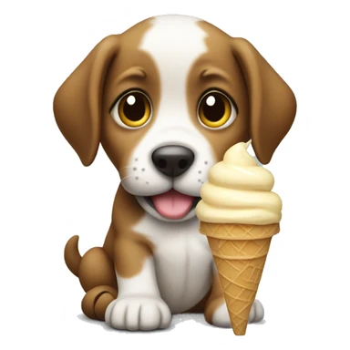 puppy eating ice cream sticker
