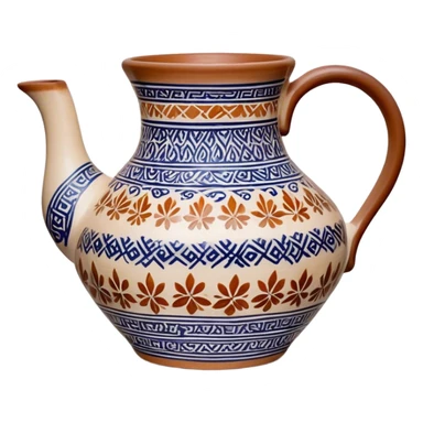 Cinematic Realistic image of a piece of Bolesławiec pottery, rendered with intricate, hand-painted designs and detailed textures, set against a softly illuminated backdrop that highlights its artisanal beauty sticker