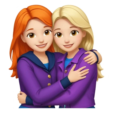 Girl hug a girl friend european bold sticker