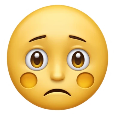 3D illustration of an emoji with a dejected or worried facial expression. sticker