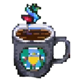 coffee cup pixel art sticker