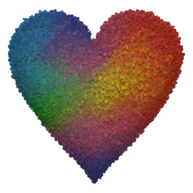Multi coloured heart sticker
