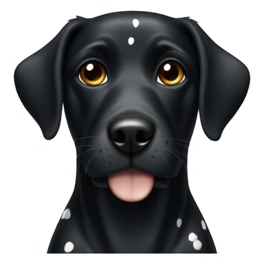 Black dog with white spots on her chest sticker