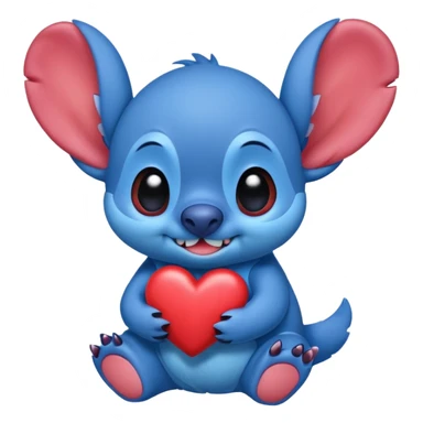 Stich carrying a hart  sticker