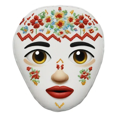 Ukrainian white embroidery sticker