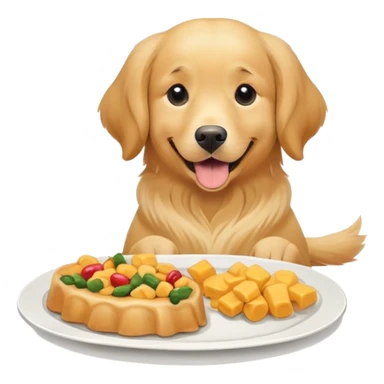 dog with a plate of food sticker