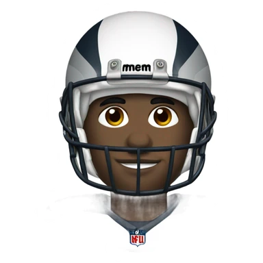 Football player wearing a coon skin hat sticker