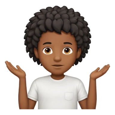 a black boy with a ondulado hair and a white t shirt  sticker
