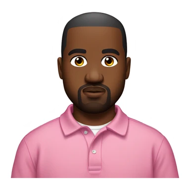 kanye west wearing a pink polo shirt sticker