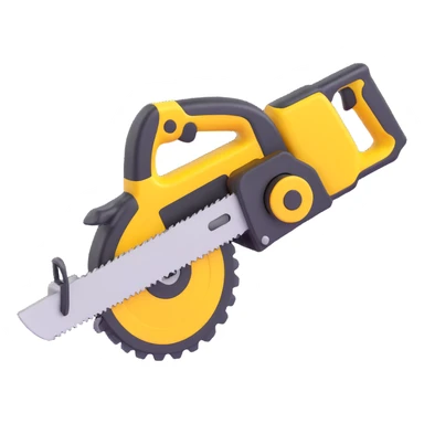 create a 3d saw image using a combination of black and yellow colors sticker