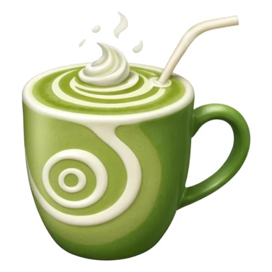 Ein  matcha Latte einer Schleife oben drauf sticker