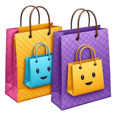 2 beautiful shopping bag with details sticker