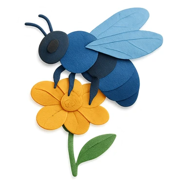 giant blue carpenter bee on a flower sticker