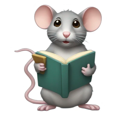 a rat holding a book sticker