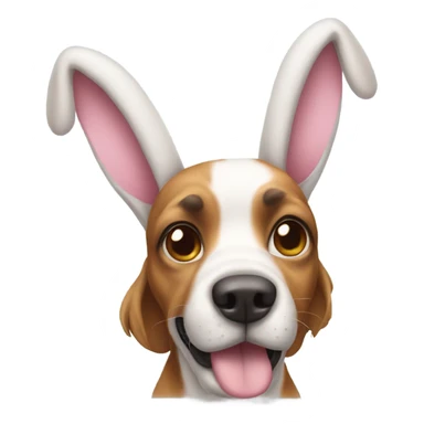 Dog wearing bunny ears sticker