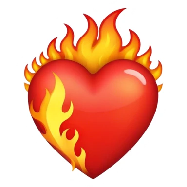 Red spice fire heart colorful sticker