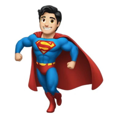 superman-boy-dancing-smooth hair-happy-smile sticker